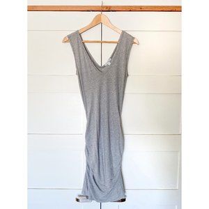 James Perse Heather Gray Double V Dress